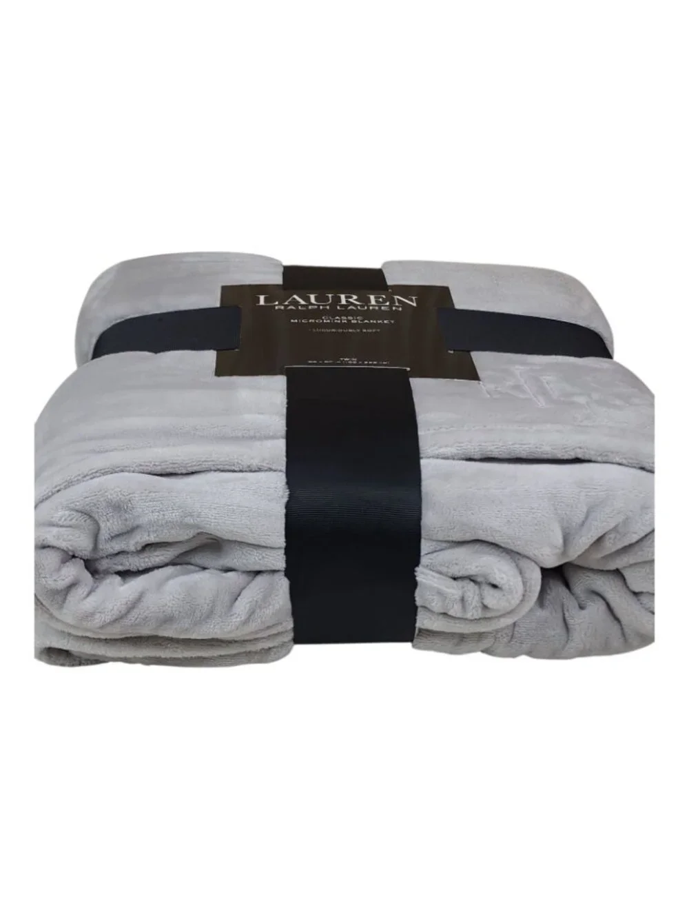 Lauren Ralph Lauren Twin Classic Micromink Blanket Luxuriously Soft 66x90 Gray